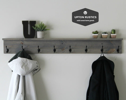 Coat Rack Shelf with Hooks